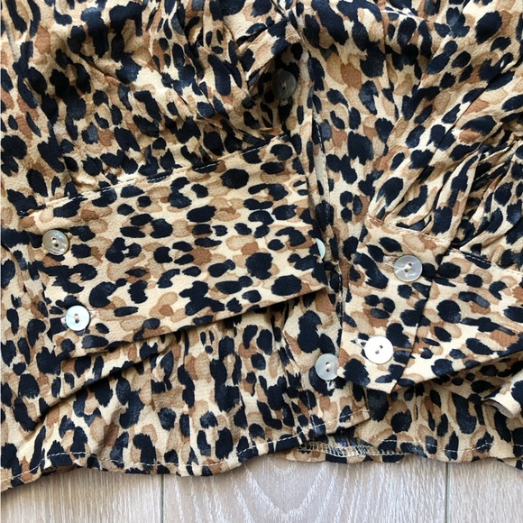 NWT Zara trf Collection Leopard Print Cropped Button Up Shirt Size S - Picture 9 of 9
